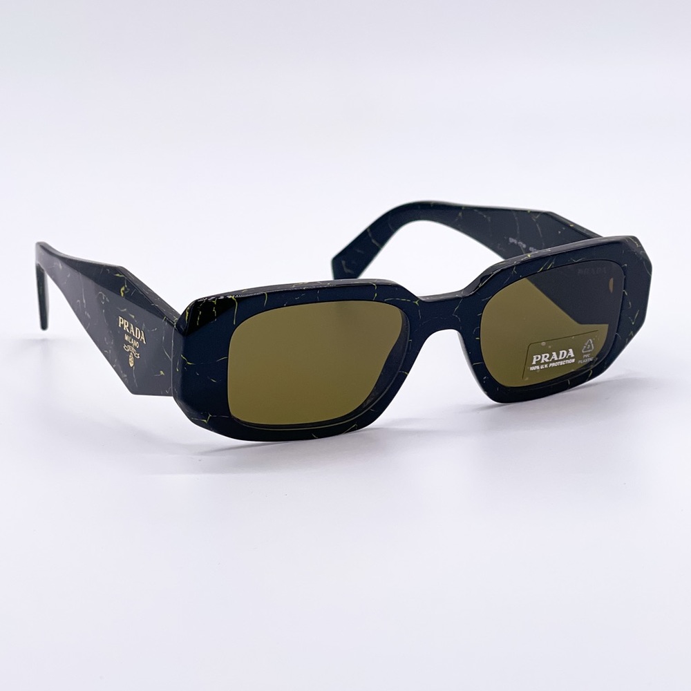 NEW PRADA PR17WS GREEN BLACK PRADA SUNGLASSES SPR 17W 19D01T NEW PR 17WS